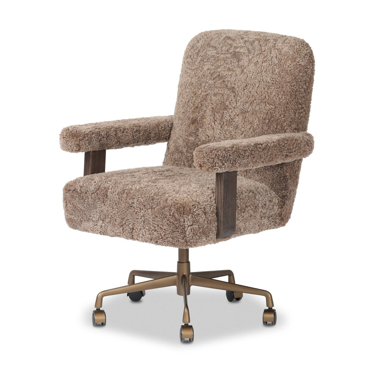 Taupe Shearling Desk Chair