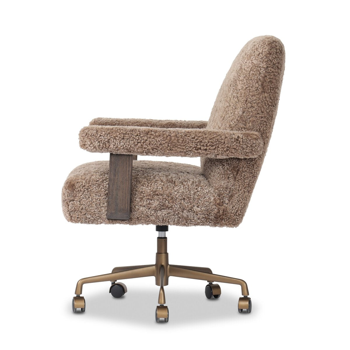 Taupe Shearling Desk Chair