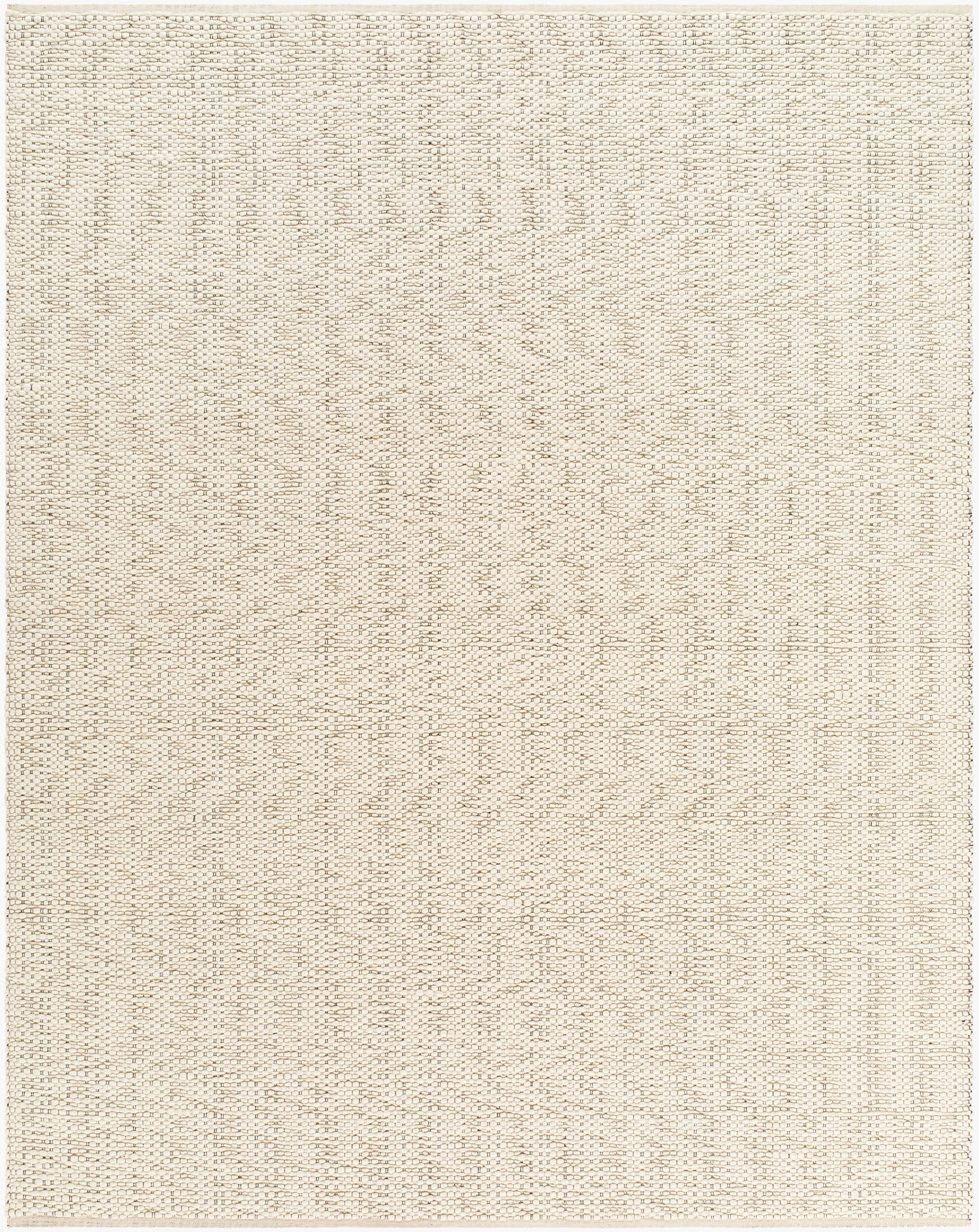 A close-up view of the Bubble Knots Rug - 8'x10' in beige, featuring a textured woven surface with a subtle zigzag pattern and a neutral tone.