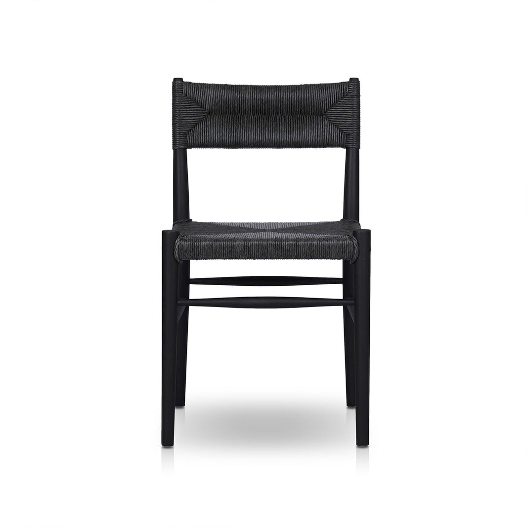 Black Teak and Wicker Outdoor Dining chair