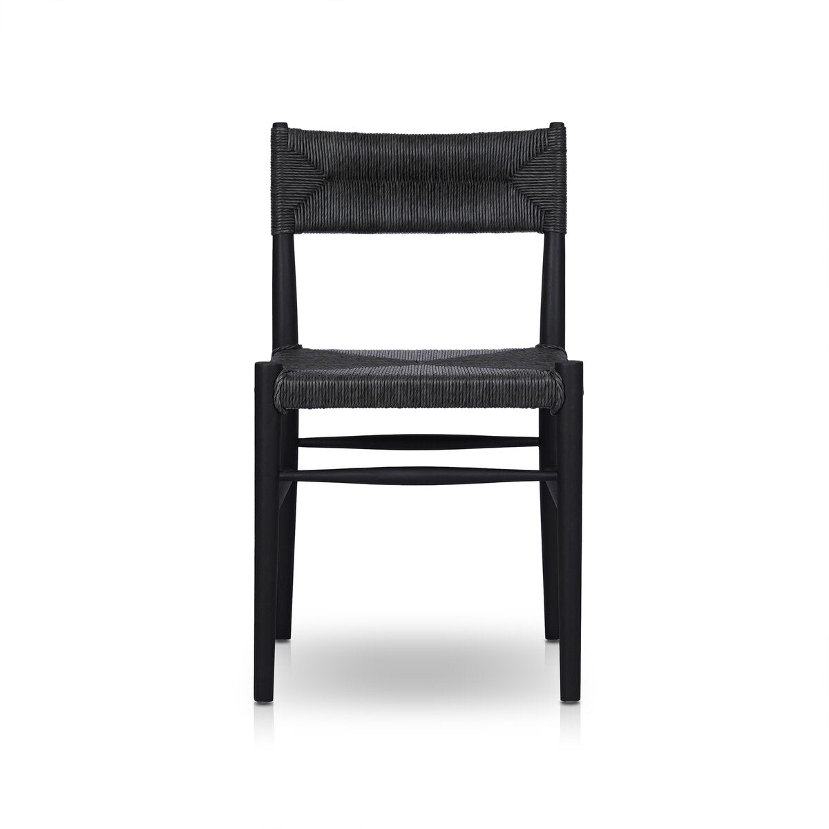 Black Teak and Wicker Outdoor Dining chair
