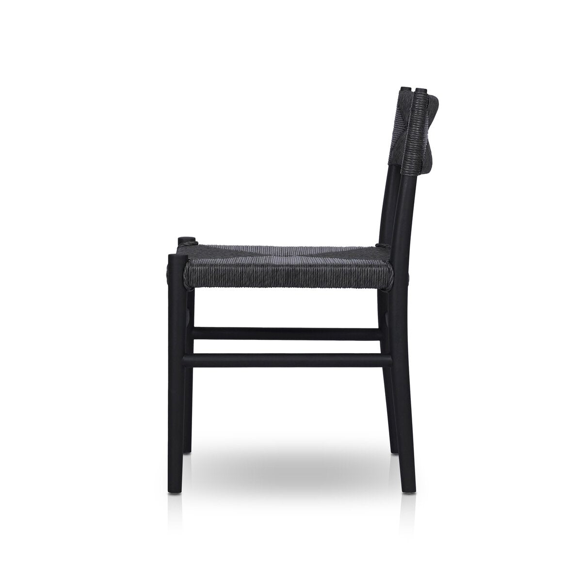 Black Teak and Wicker Outdoor Dining chair