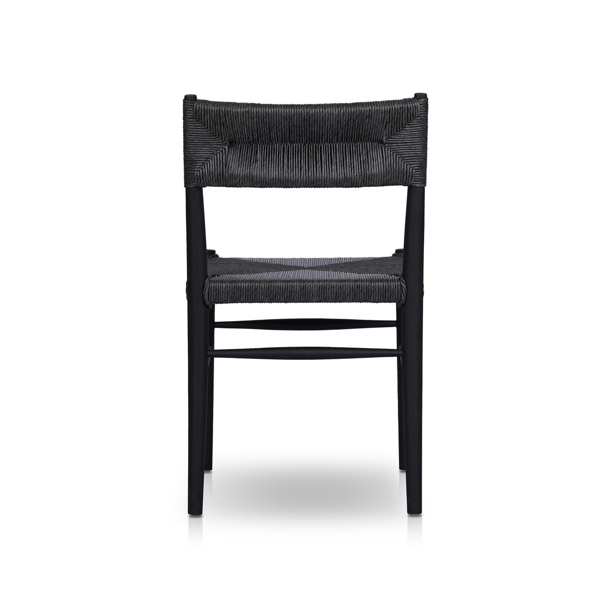 Black Teak and Wicker Outdoor Dining chair