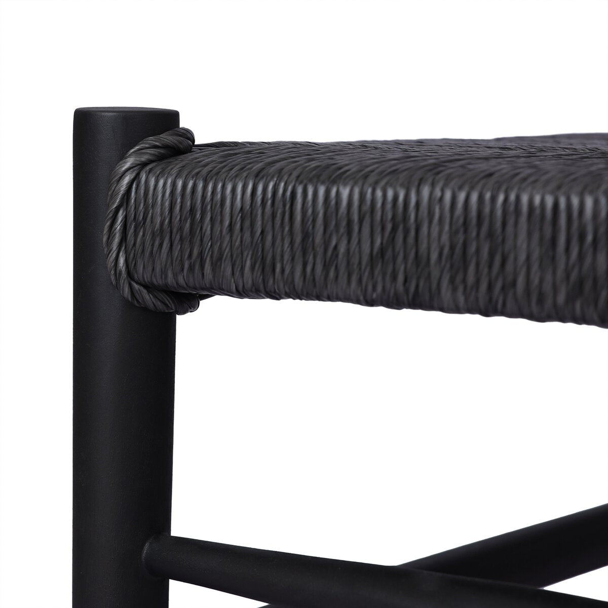 Black Teak and Wicker Outdoor Dining chair
