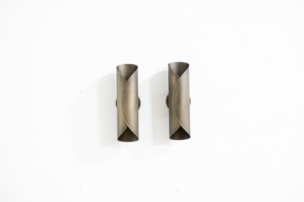 Burnished Brass Scroll Sconce