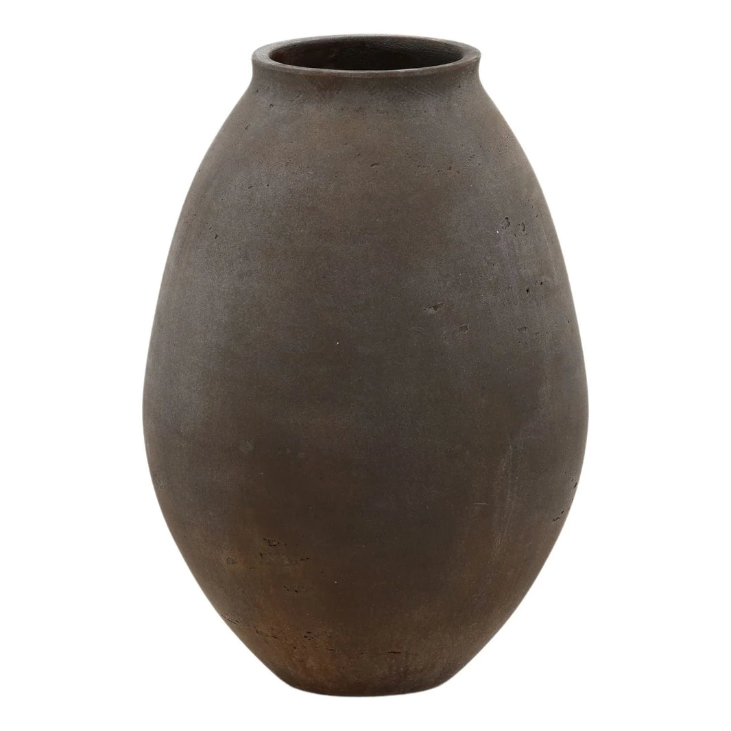 Medium Oval Cement Vase
