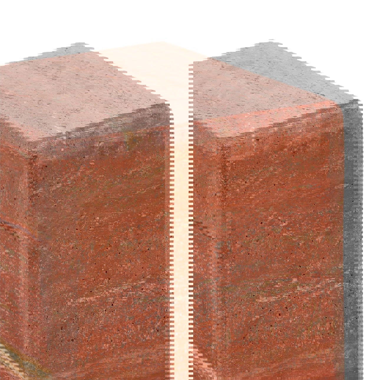 Red Travertine Side Table