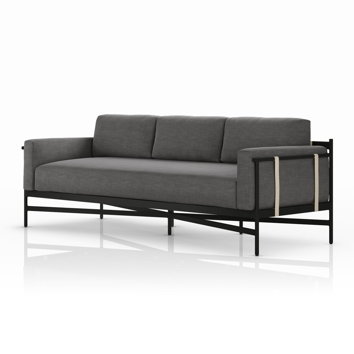 Ivory Strap Metal Base outdoor Sofa