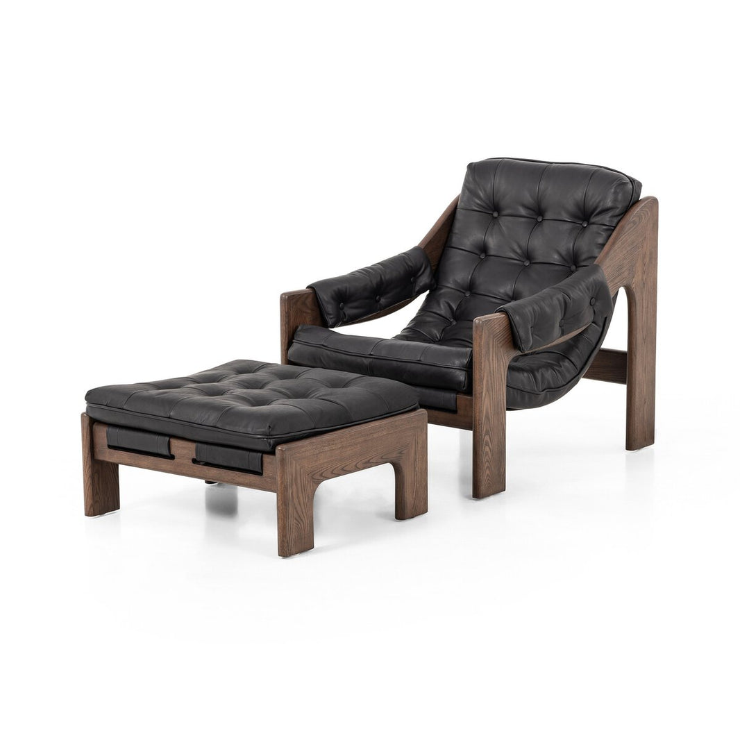 Retro Lounge Chair with Ottoman