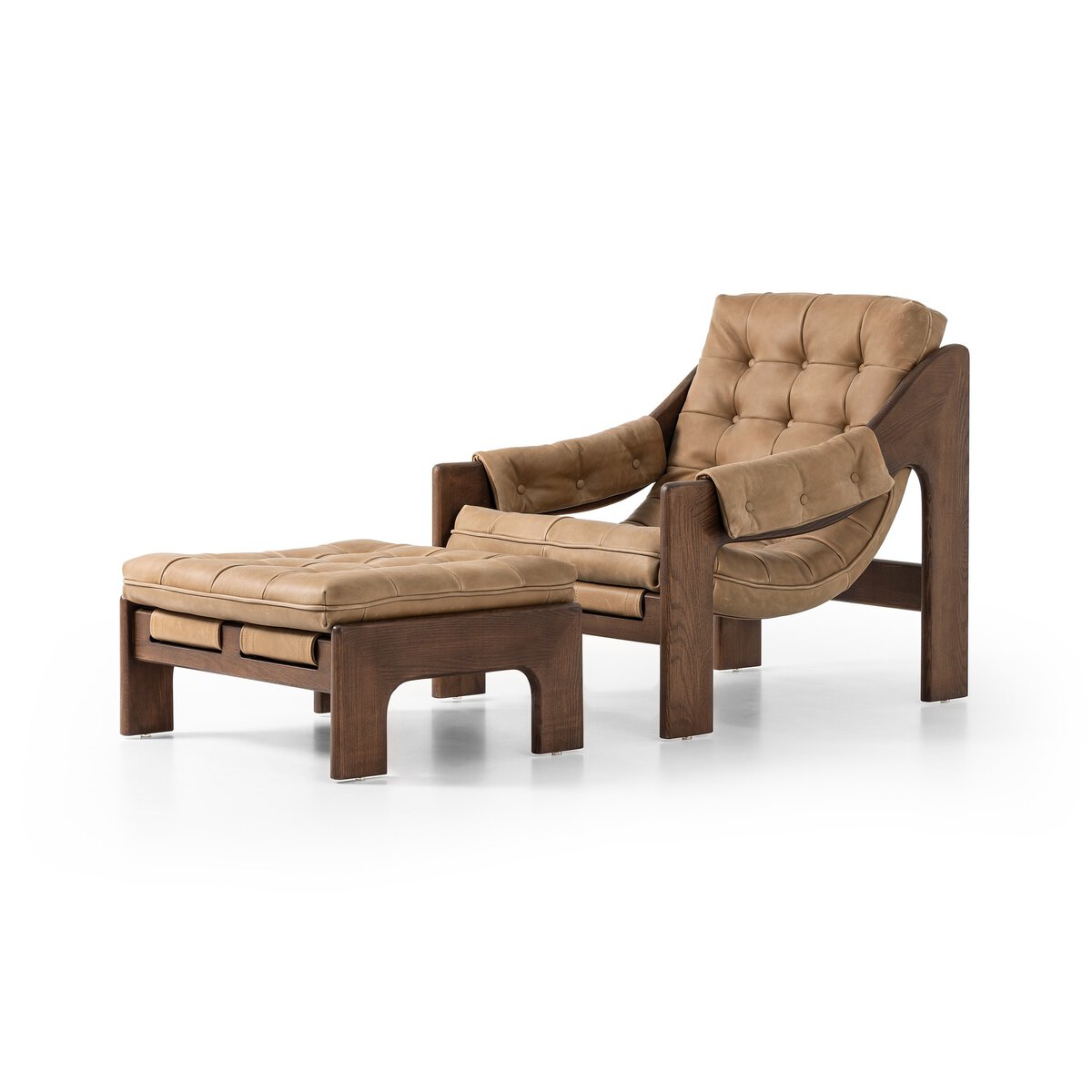 Retro Lounge Chair with Ottoman