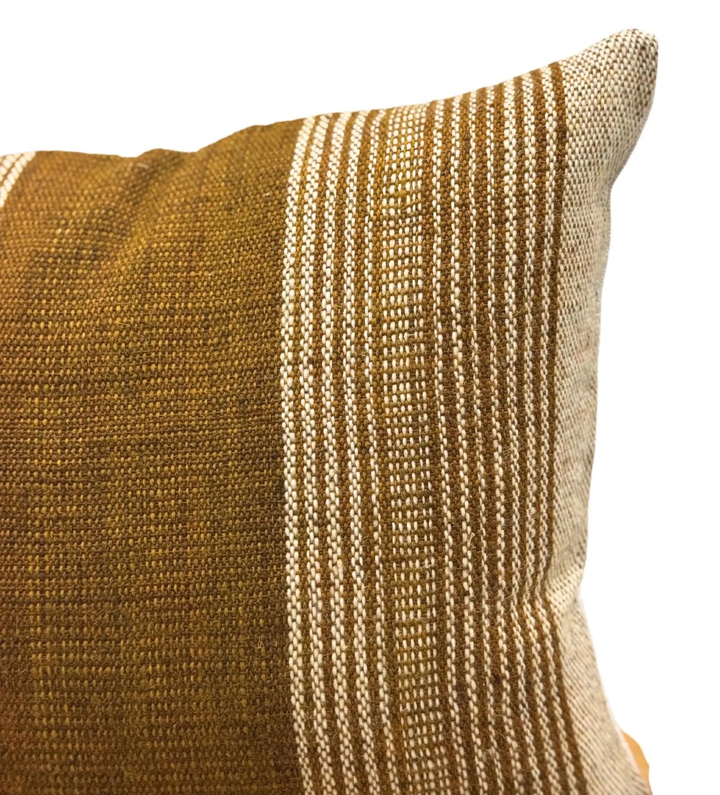 Indian Wool Blanket Lumbar Pillow - Saffron