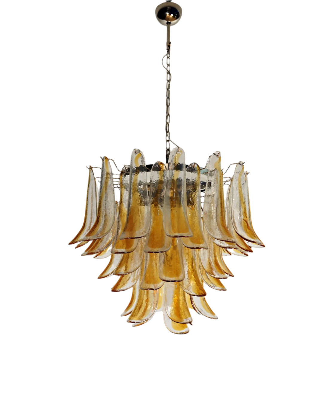 Vintage Amber Glass Petal Chandelier
