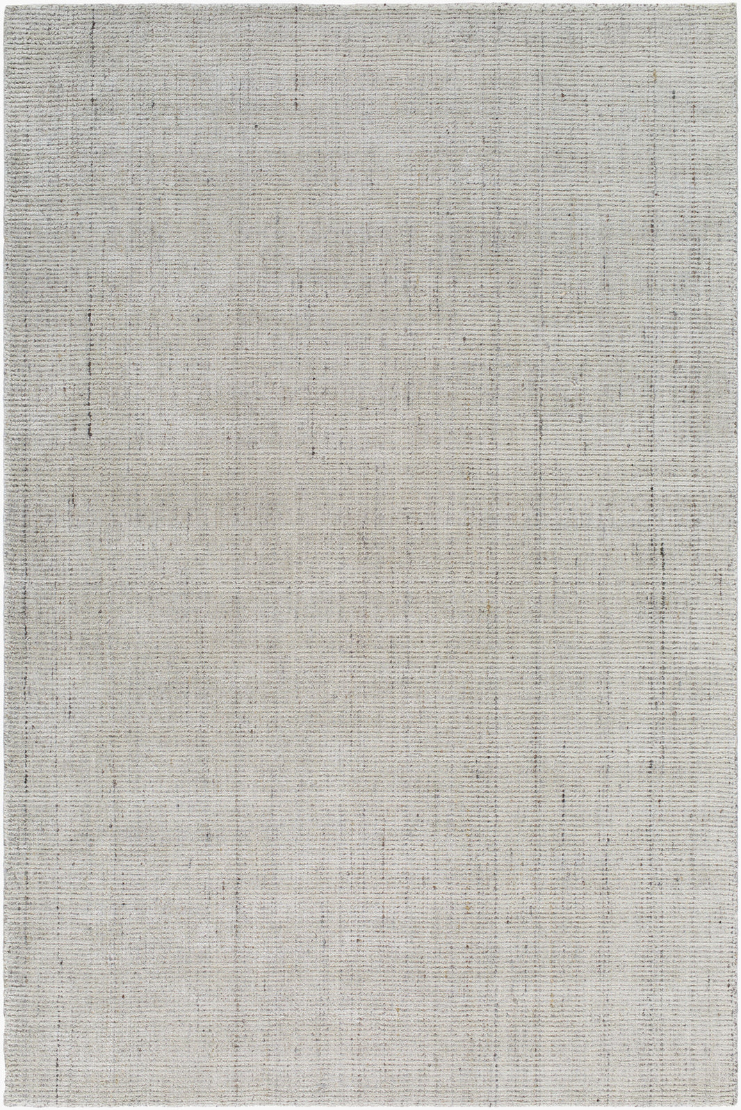 The Viscose and Wool Rug - 8'x10' features a rectangular shape in light grey with a subtle woven texture and faint lines for a minimalist, modern look. Available in multiple sizes to suit any room.