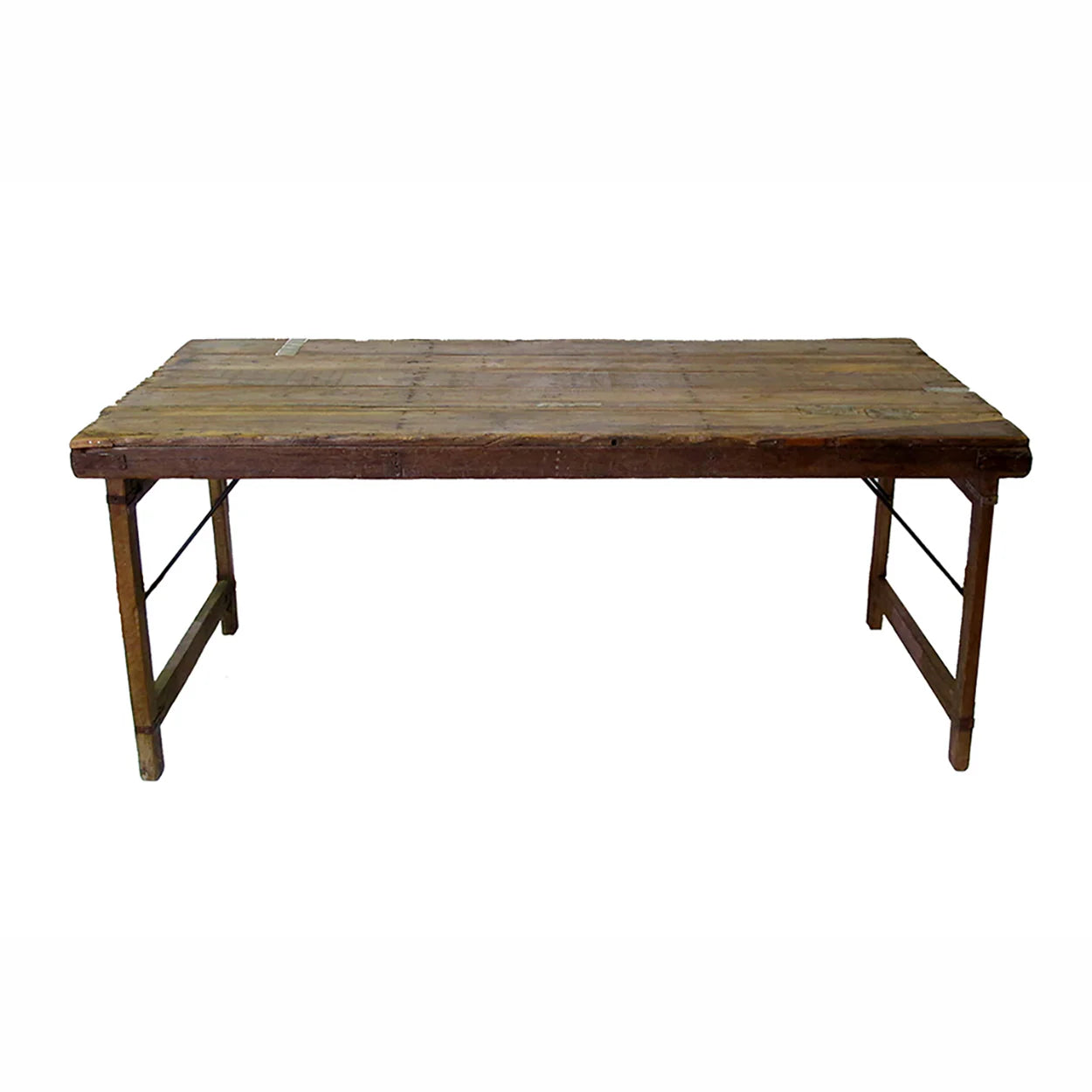 The Indian Wedding Dining Table is a simple, rectangular handcrafted piece with a rustic finish and visible wood grain, supported by four sturdy legs and set against a plain white background.