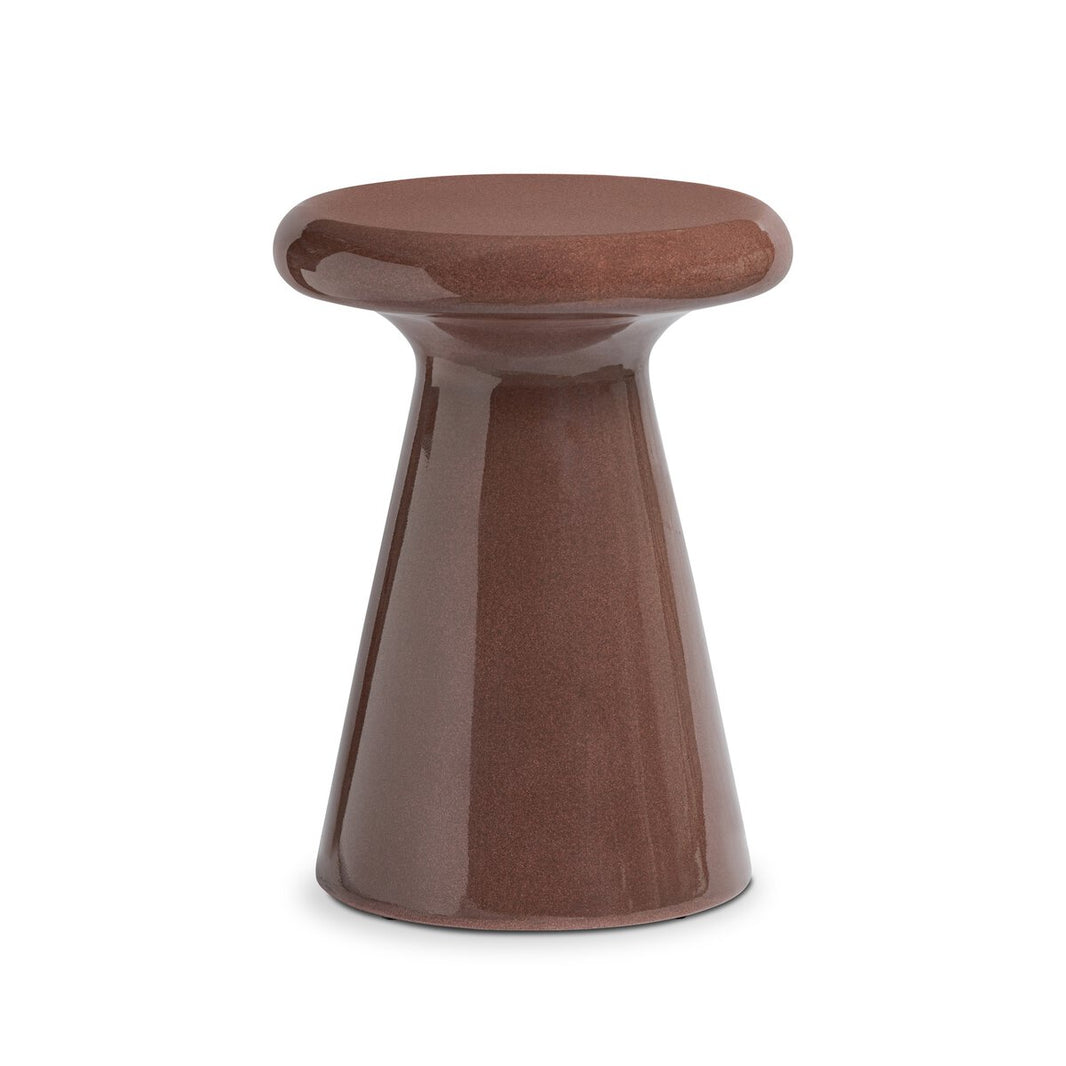 Smooth Red Concrete End Table