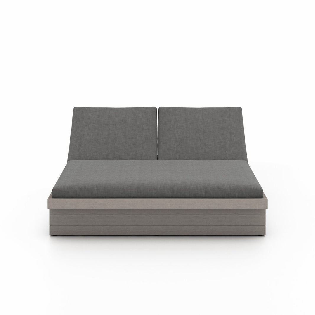 Wood Plank Outdoor Double Chaise