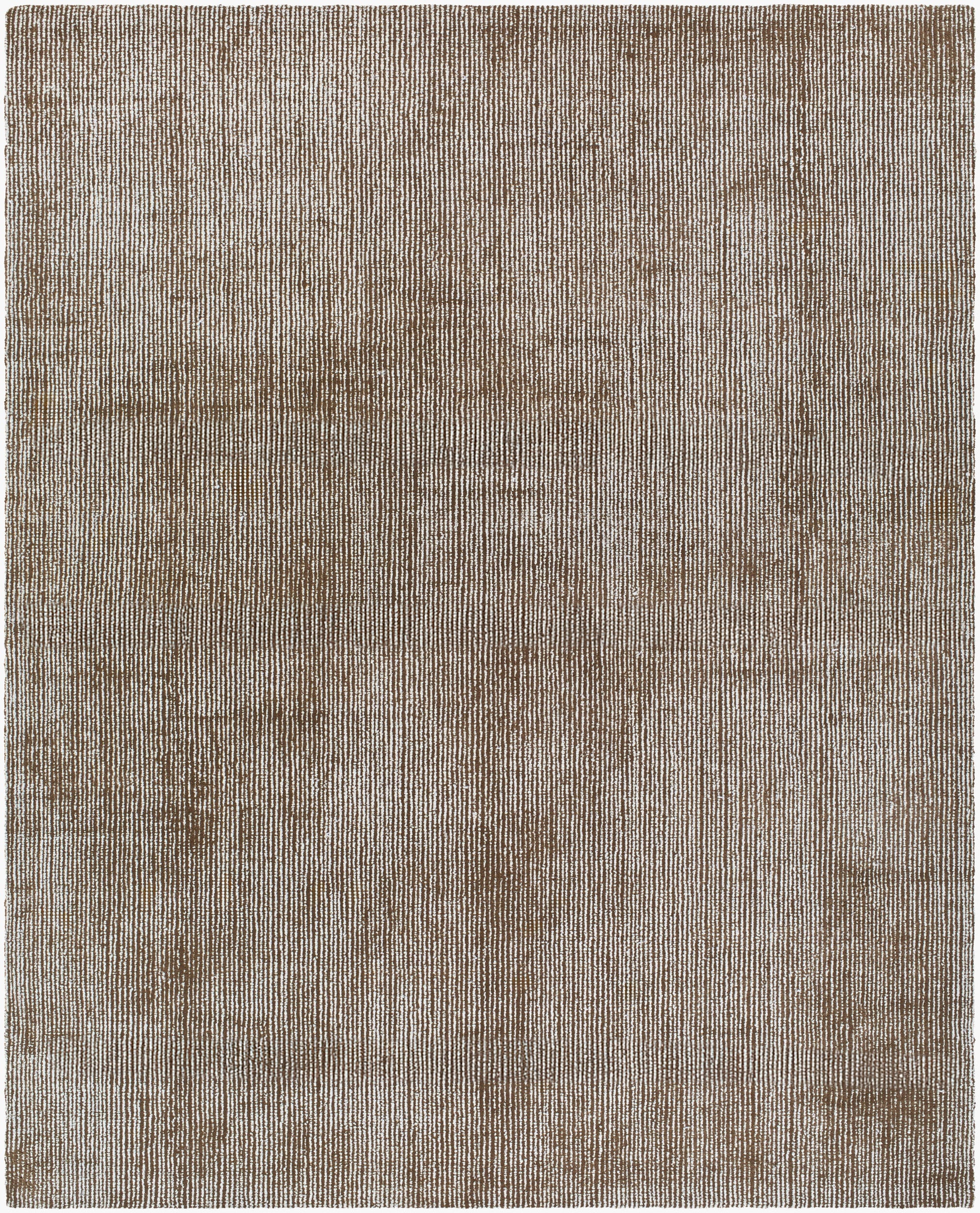 The Hand Tufted Corded Rug 8'x10' features a subtle striped pattern in beige and brown, with thin vertical lines for a textured, woven look. Available in multiple sizes to complement any room.