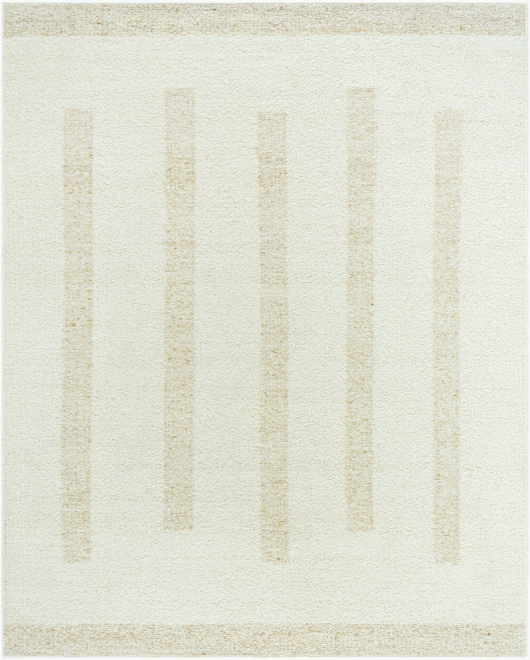 Hand Woven Beige Stripe Rug - 8 x 10
