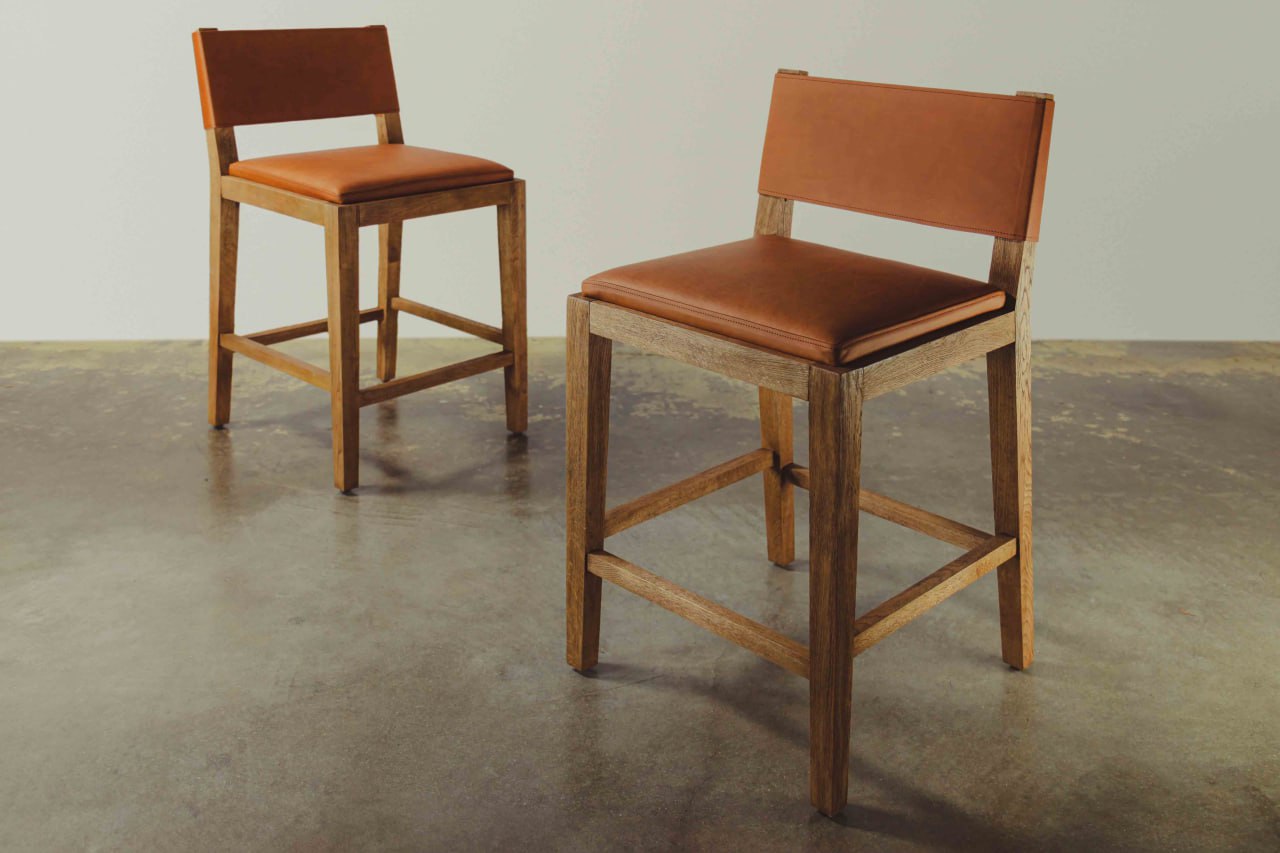 Saddle Leather Counter Stool
