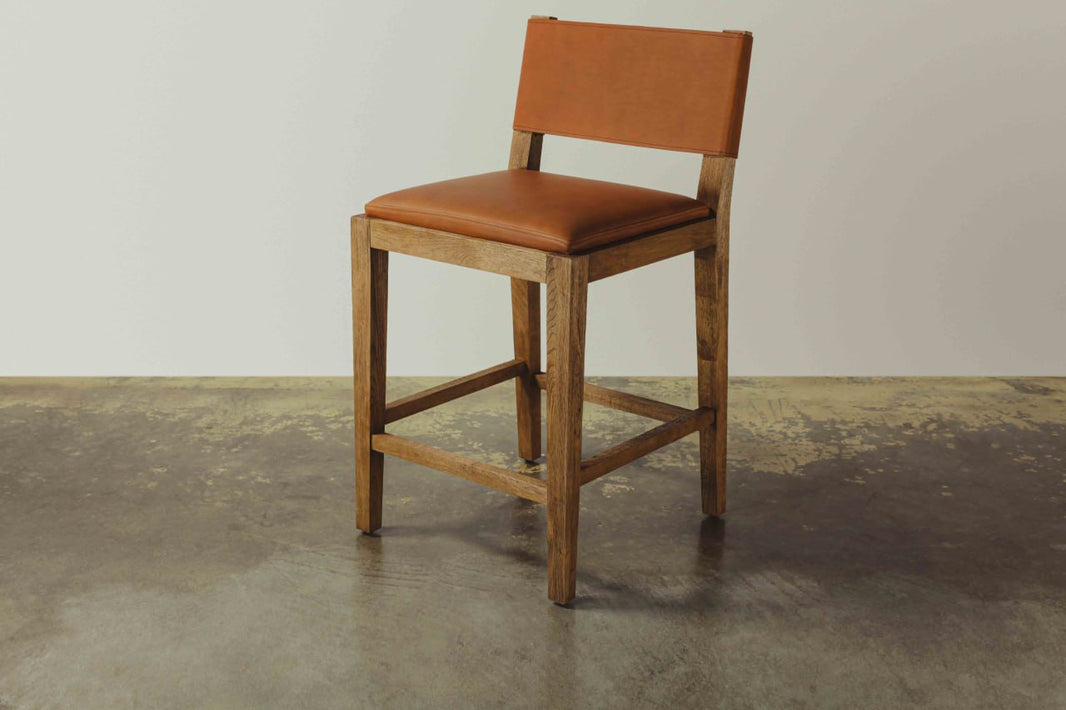 Saddle Leather Counter Stool