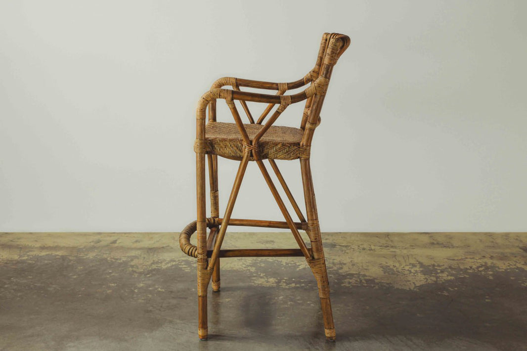 Polynesian Bamboo Bar Stool