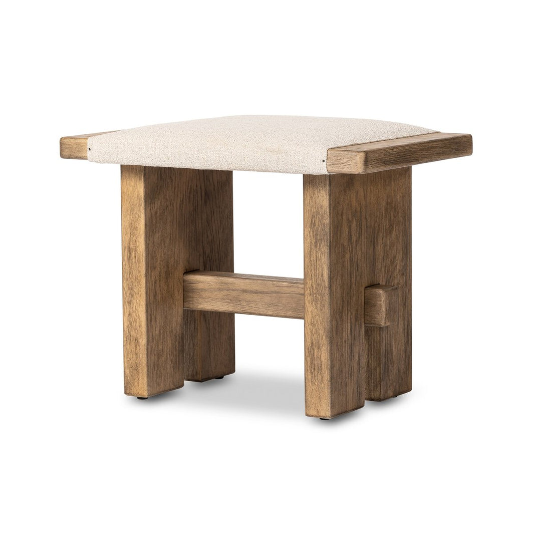 Upholstered Seat Oak Stool