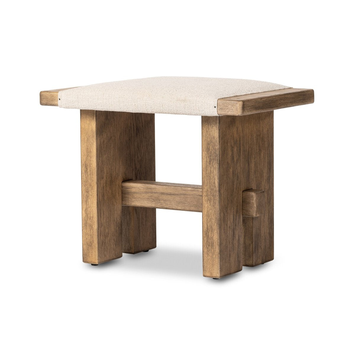 Upholstered Seat Oak Stool
