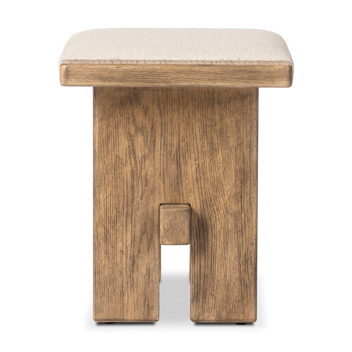 Upholstered Seat Oak Stool