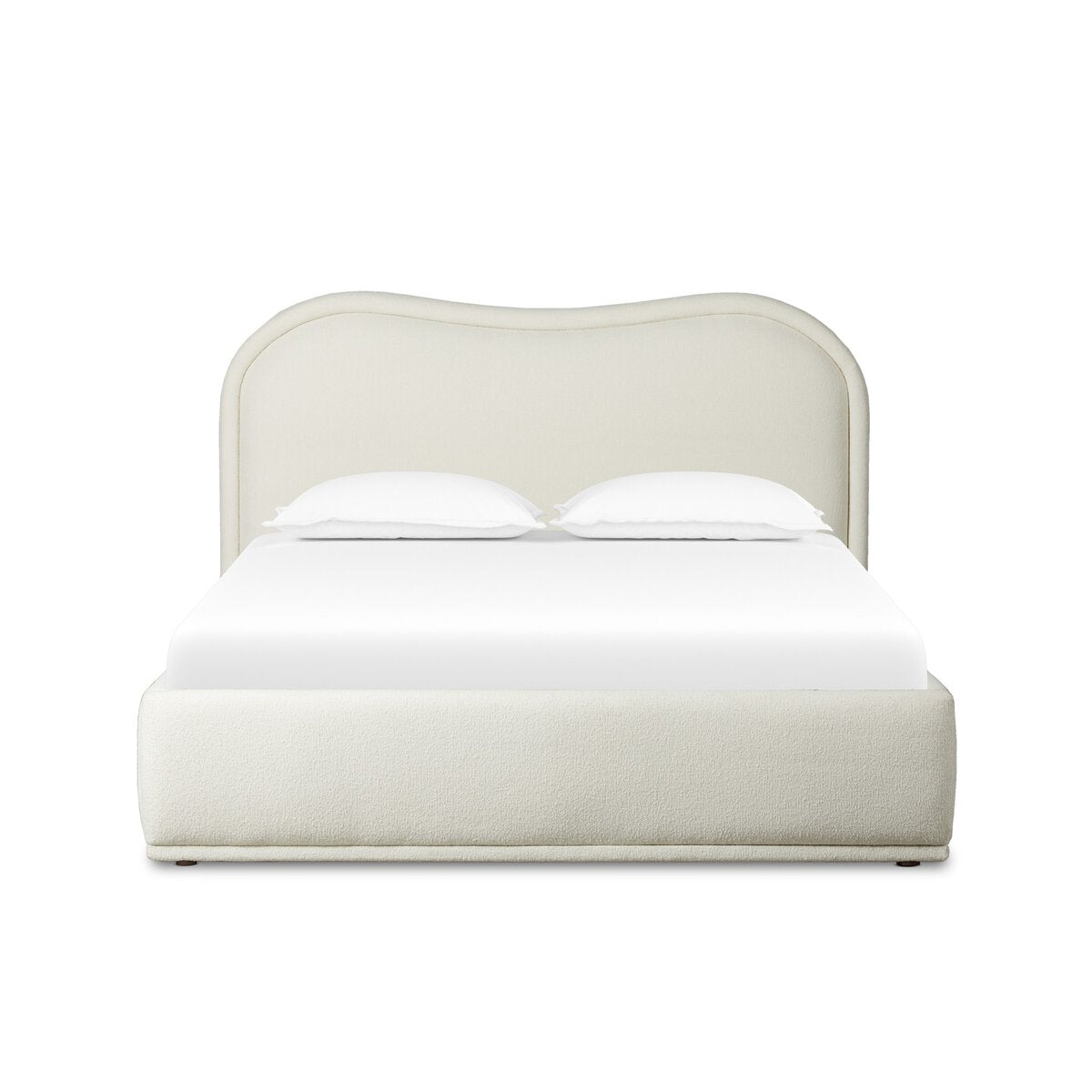 Curved Upholstered Queen Bed