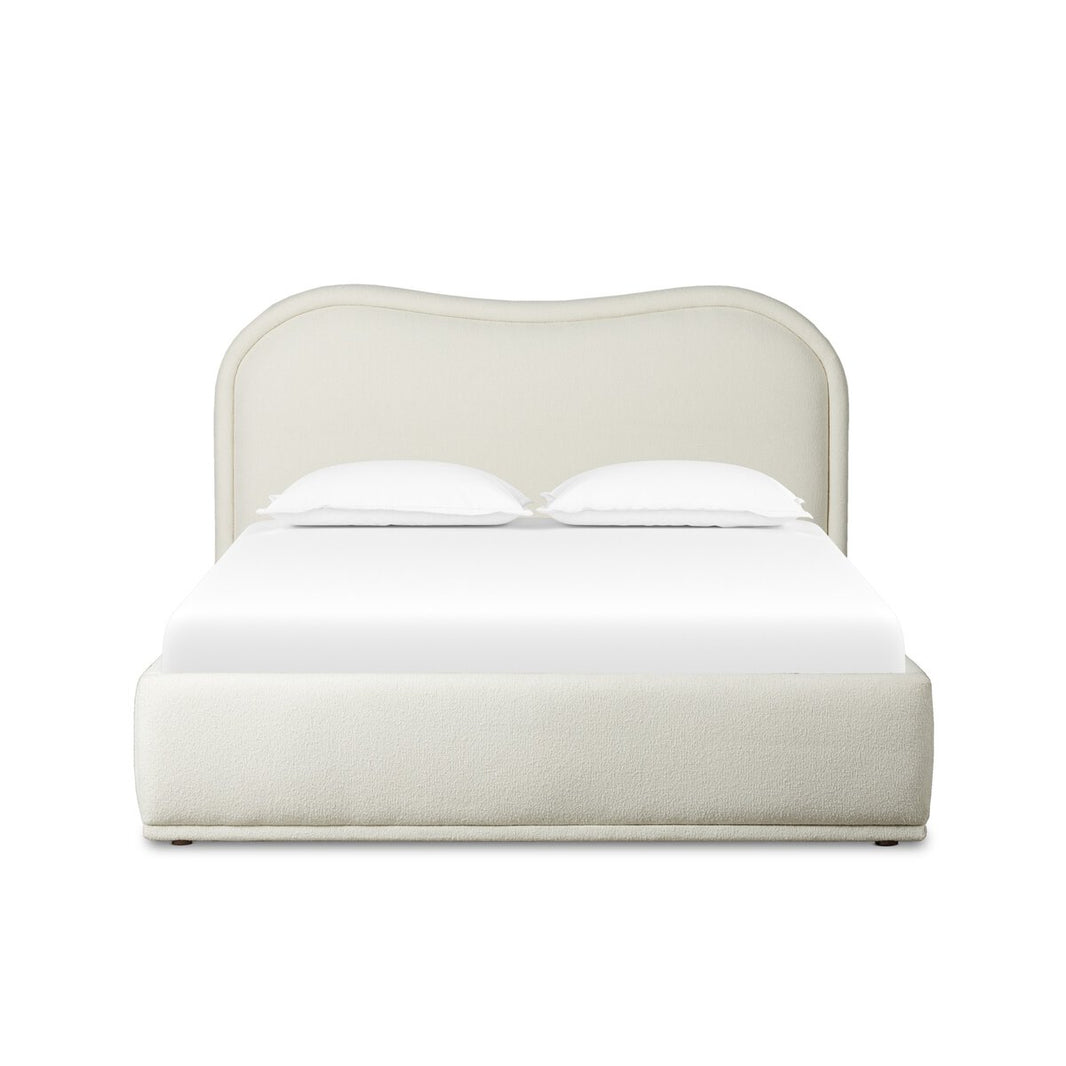 Curved Upholstered King Bed