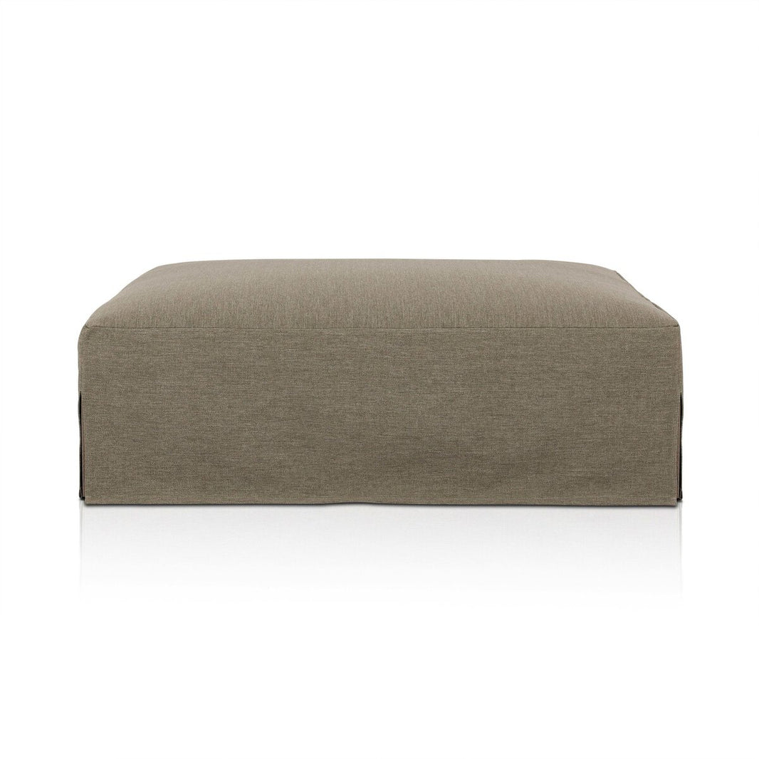 Slipcovered Outdoor Ottoman
