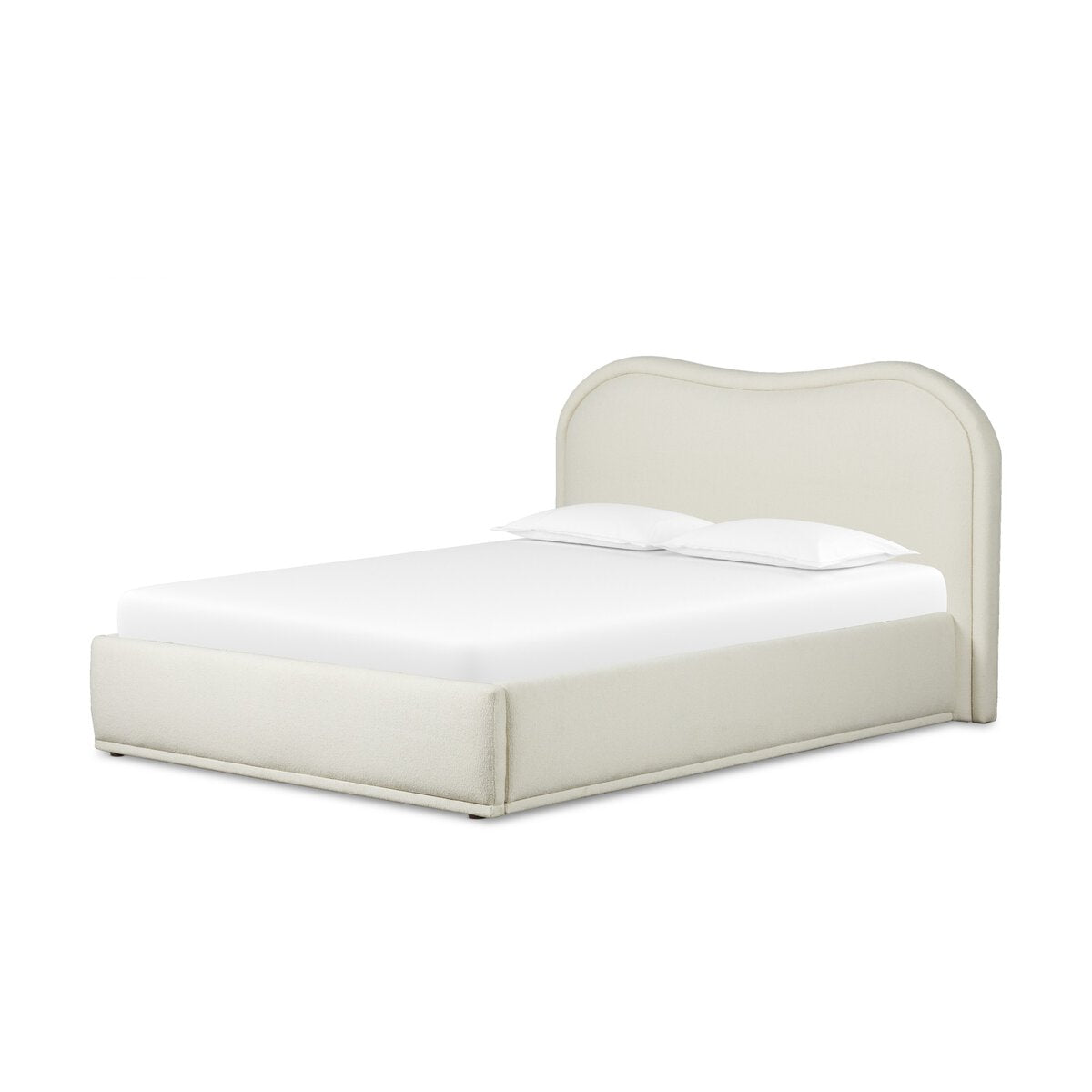 Curved Upholstered King Bed