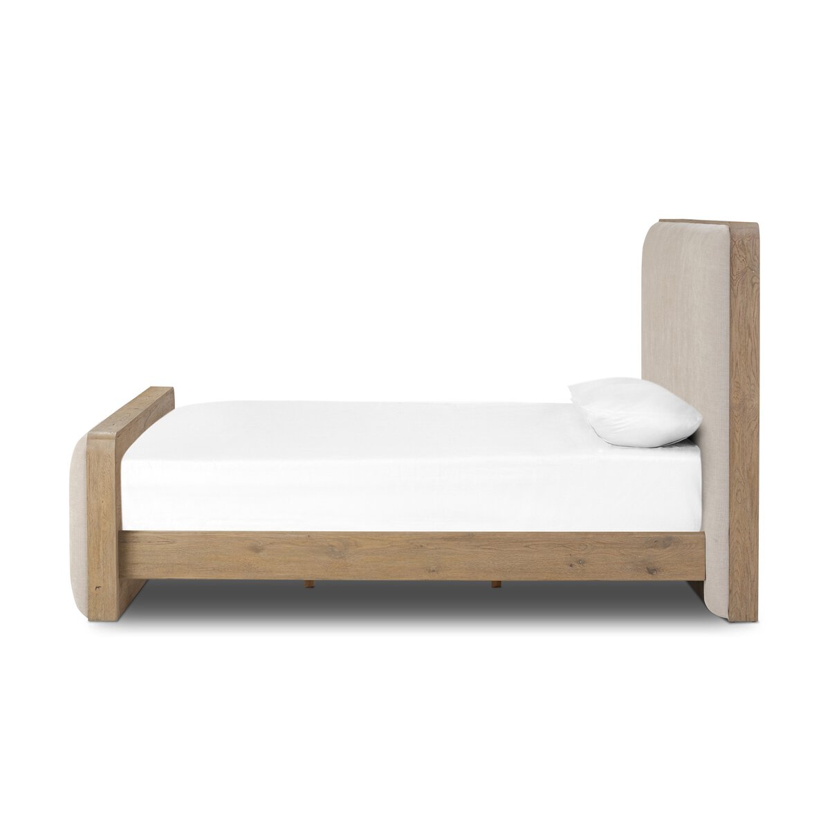Solid Oak Upholstered Bed