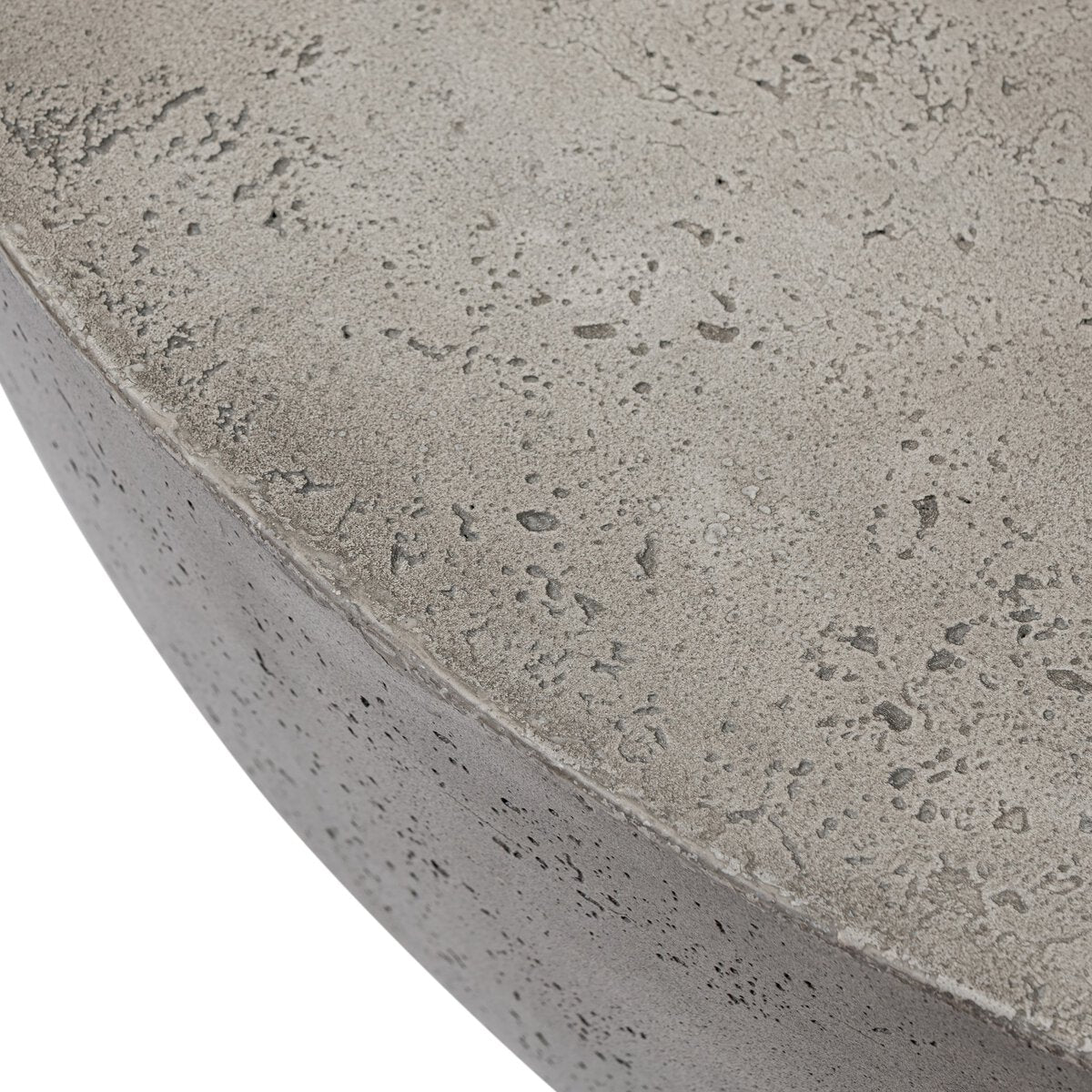 A close-up of the Concrete Bowl Shaped Outdoor Coffee Table.