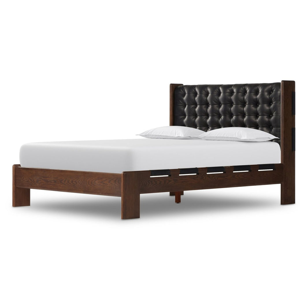 Leather Tufted Bed