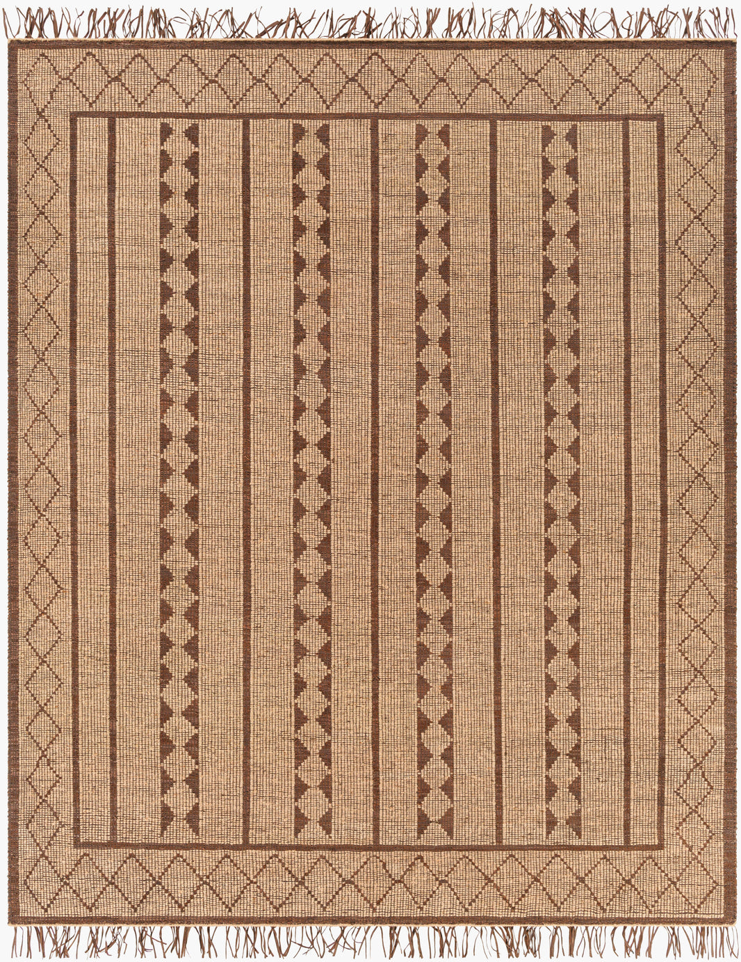 9' x 12' Tribal Leather & Jute Area Rug