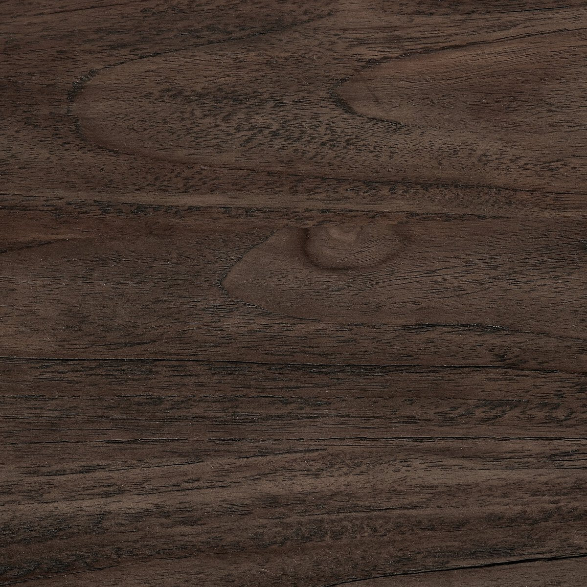 The Teak Outdoor Coffee Table features a dark brown FSC-certified teak surface with natural wood grain patterns and knots, creating a rustic, textured look in a toasted brown finish.