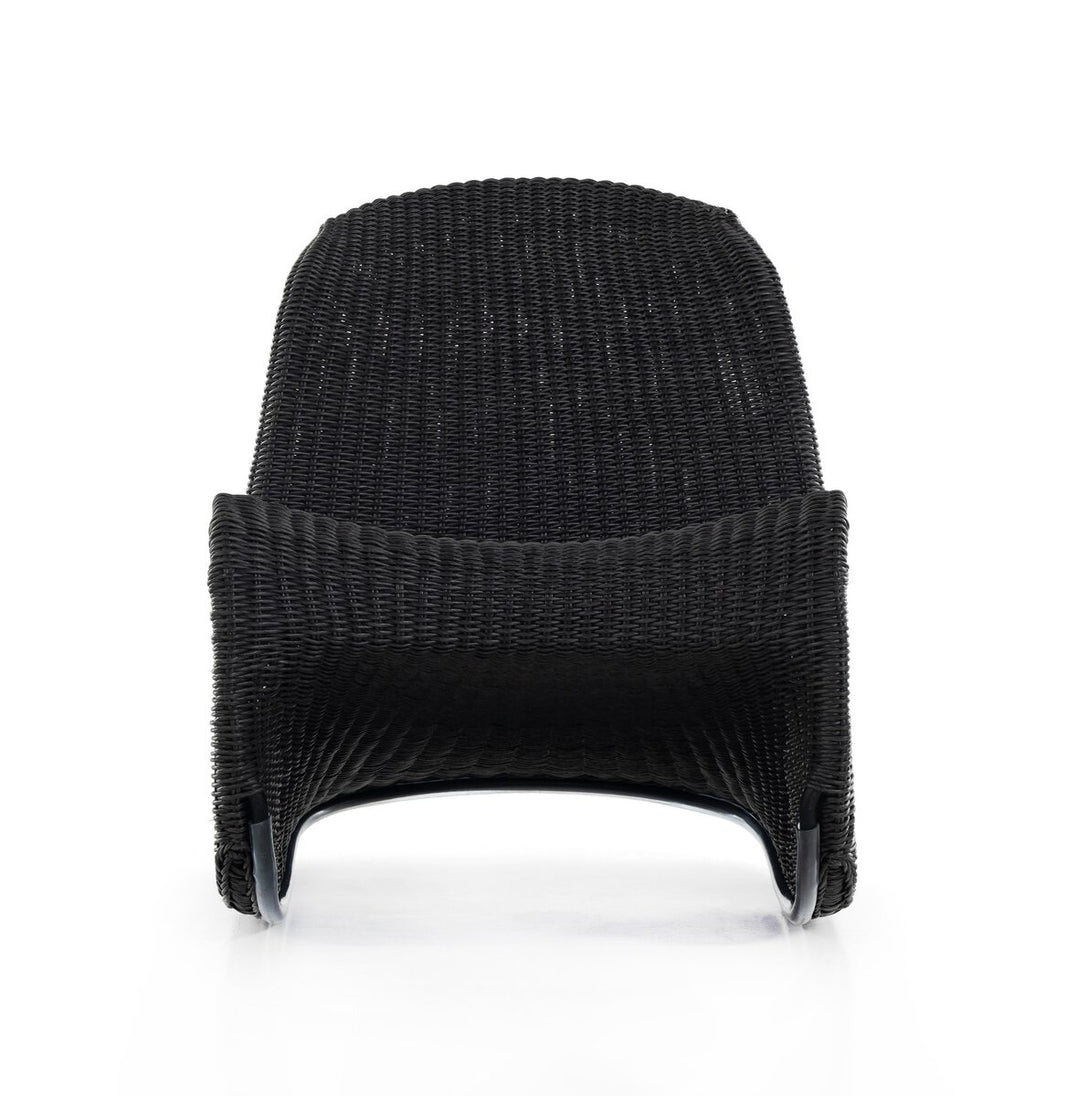 Black Wicker Outdoor Rocking Chair