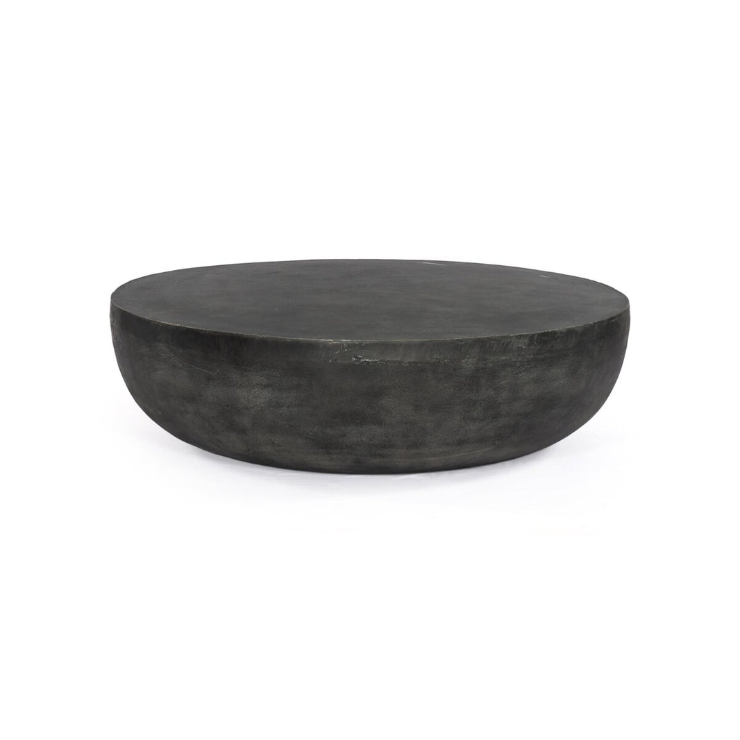 Aged Aluminum Round Coffee Table