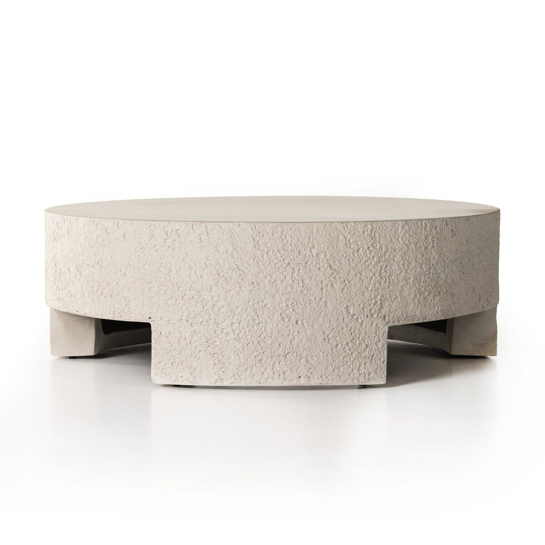 Heavy Textured Concrete Round Outdoor Coffee Table