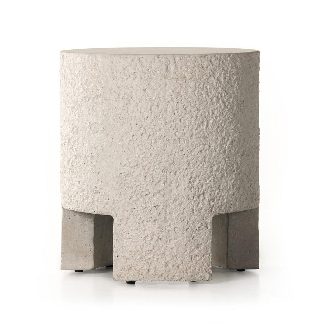 Heave Textured Concrete Round End Table